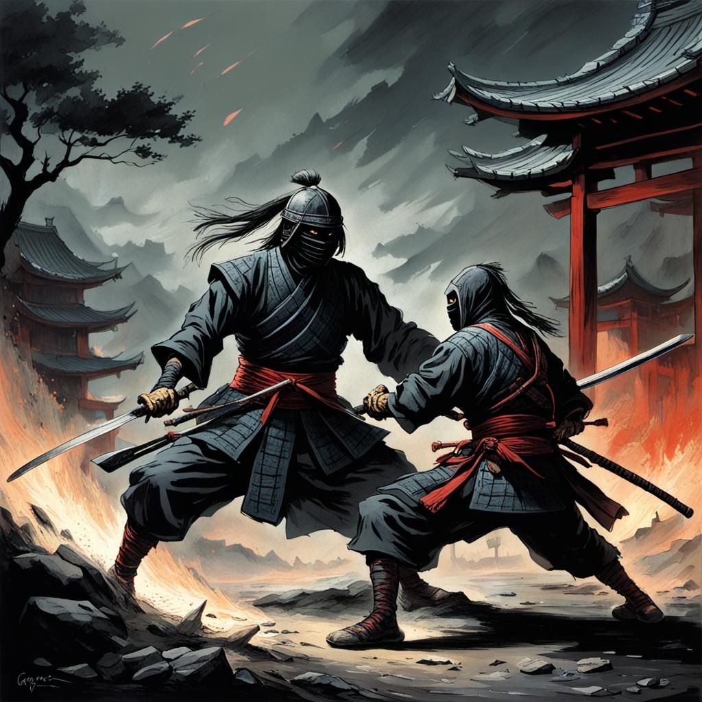 Epic Samurai vs. Ninja Horror Battle