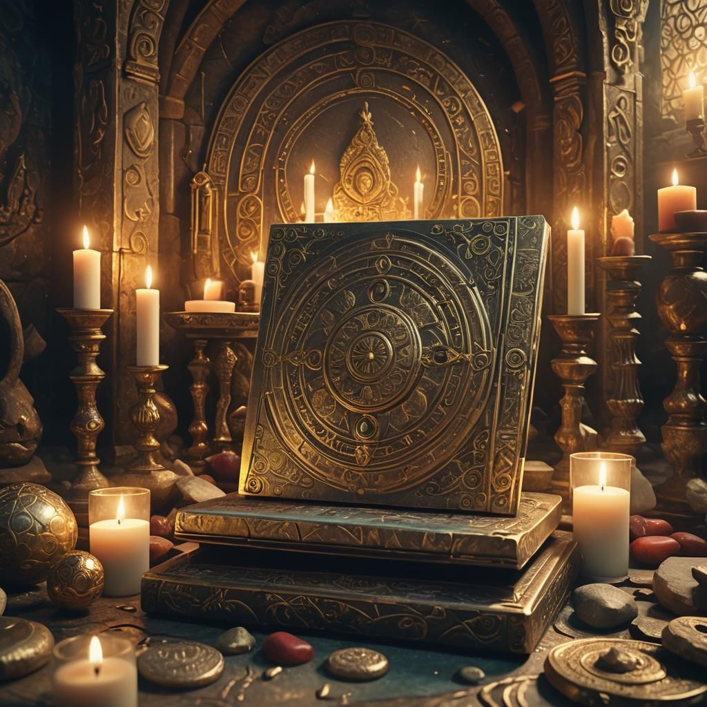 Surreal DVD on Ancient Altar in Ethereal Light