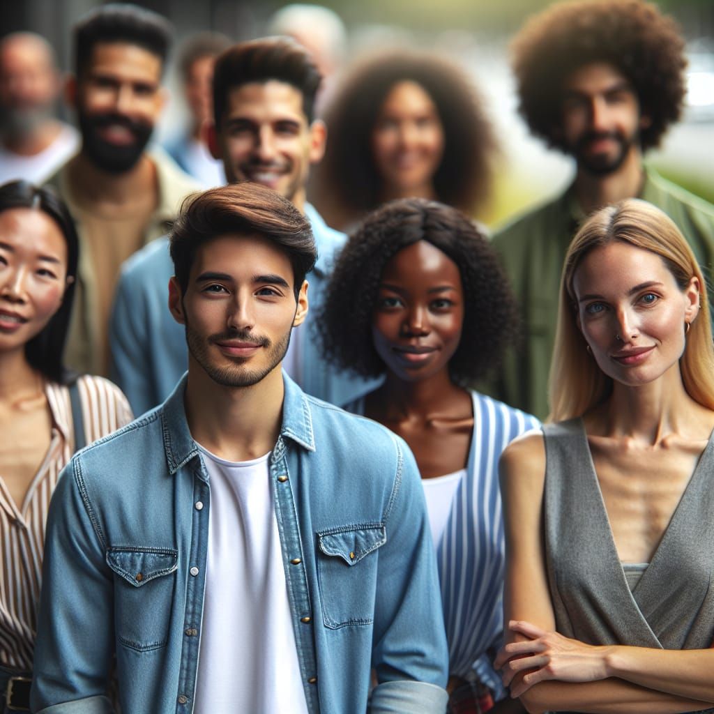 Diverse Group of People in High Resolution Photo