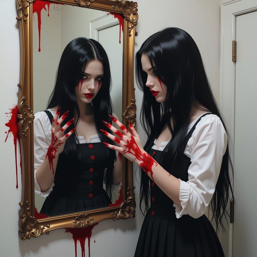 Bloody Mary's Reflection: A Horror Portrait