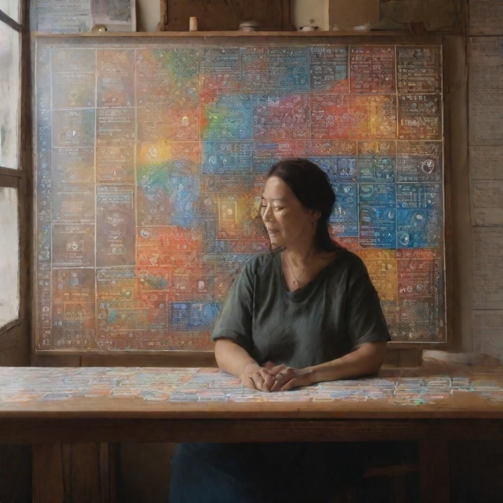 Woman Adorned with Periodic Table Art