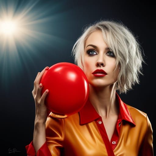 Clown Kitten in Colorful Splash Art Style