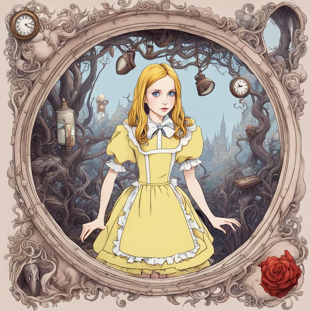 Alice Through the Looking Glass AI Art