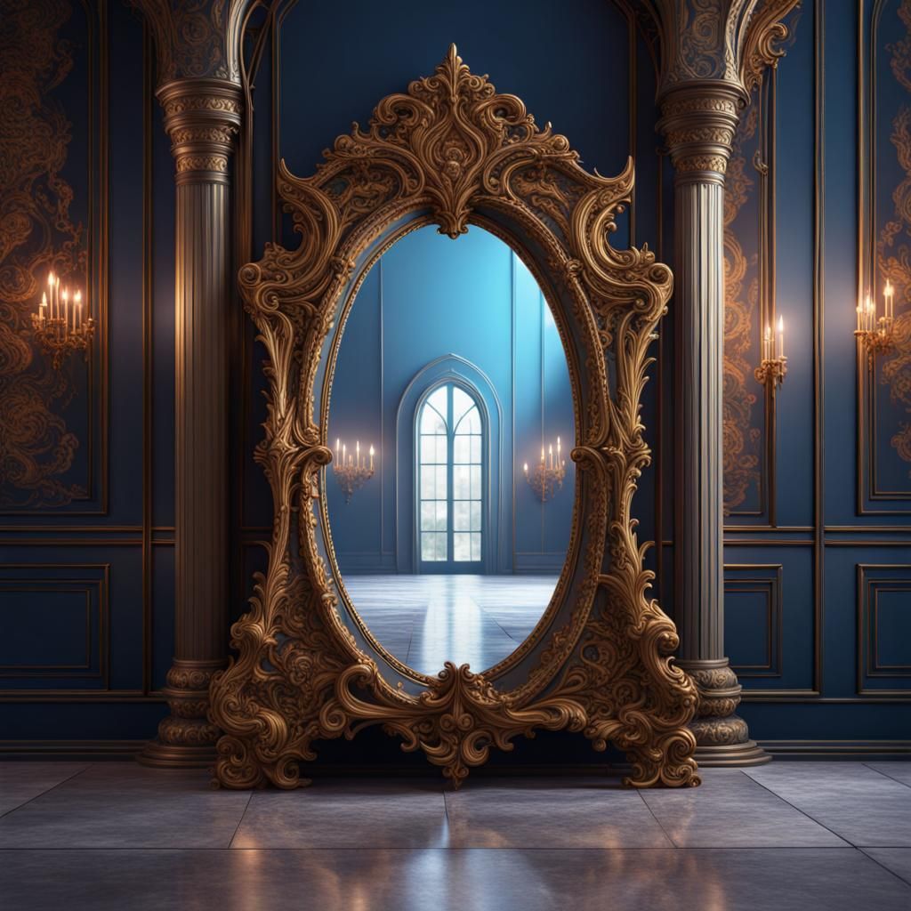 Infinite Reflections: A Hall of Mirrors Concept Art