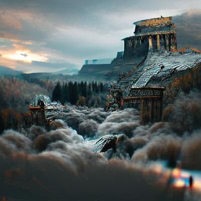 Detailed Matte Painting of Valhalla