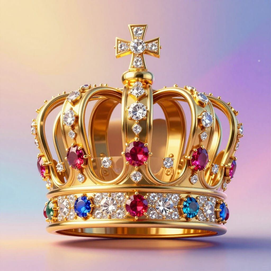 Golden Crown Adorned with Jewels in Radiant Light