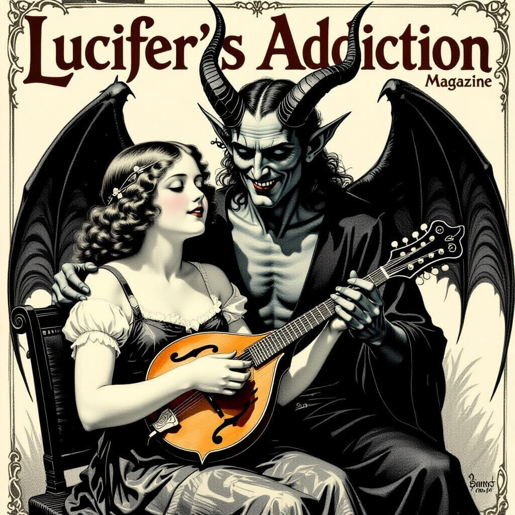 Vintage Lucifer's Addiction Magazine Cover Art