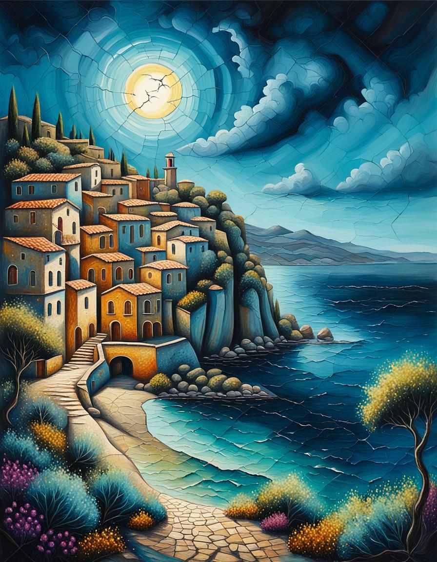 Medieval town on the Mediterranean