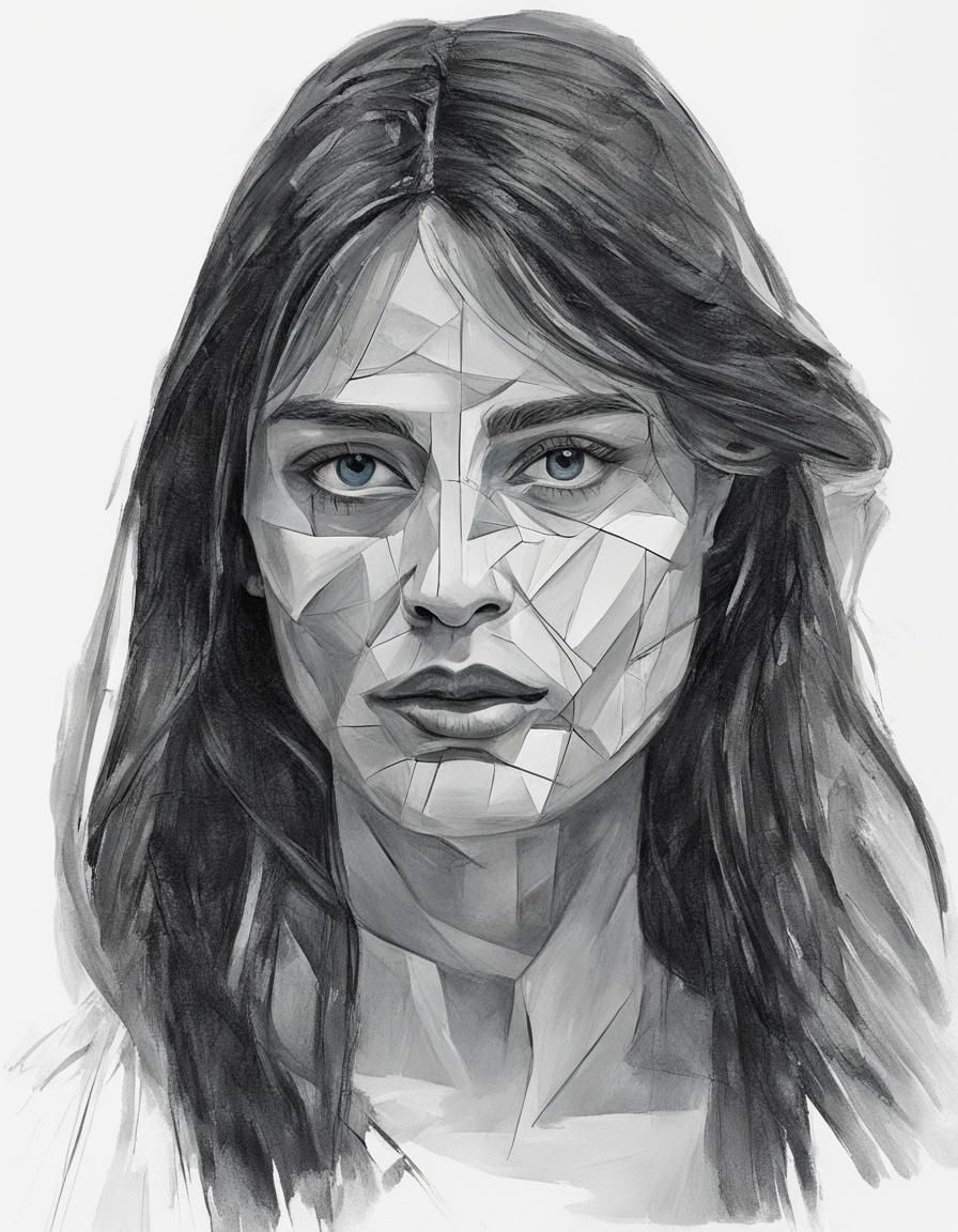 Agape Face in Flowing Picasso Style