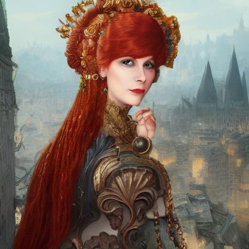 German Lady Portrait in Fluxus Style