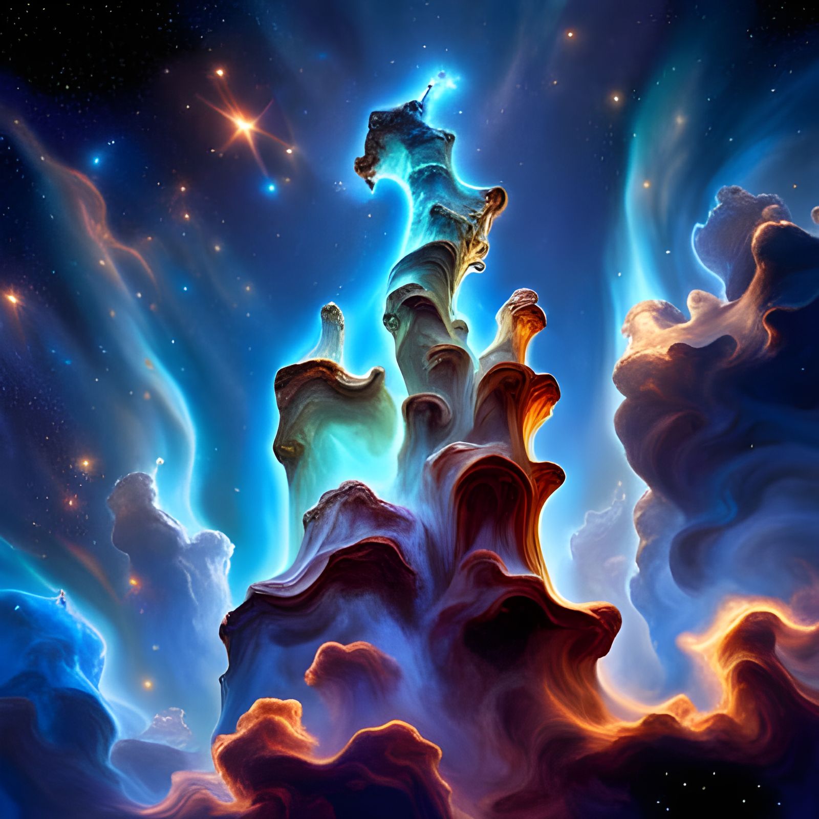 Pillars of Creation: Phoenix in Blue, Webb Telescope