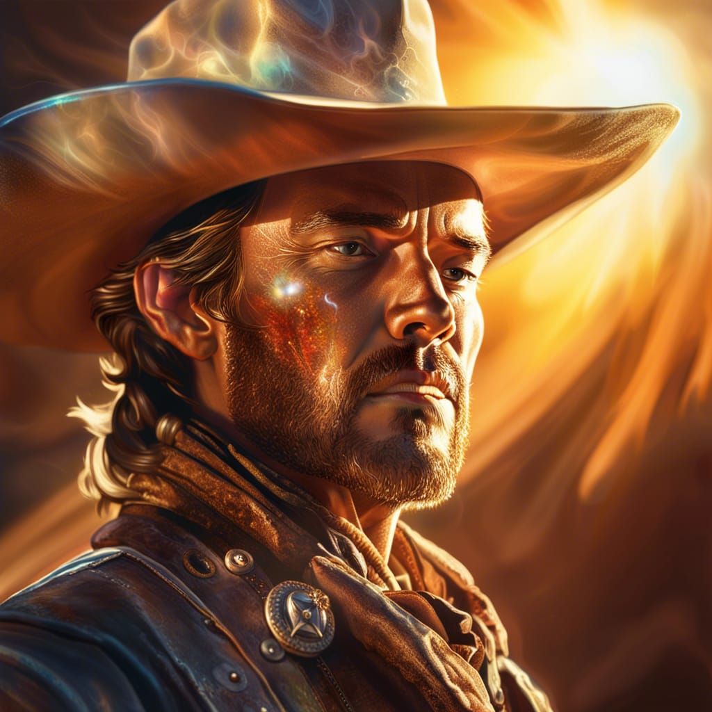 Glass Cowboy Under Desert Sun: Splash Art