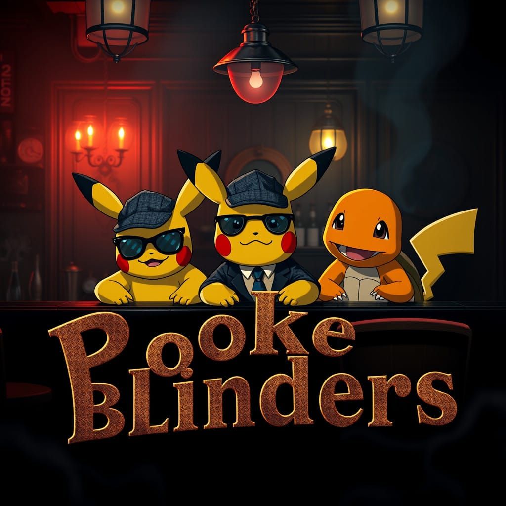 Ferocious Pokémon in Peaky Blinders Style, in a 1930s Speake...