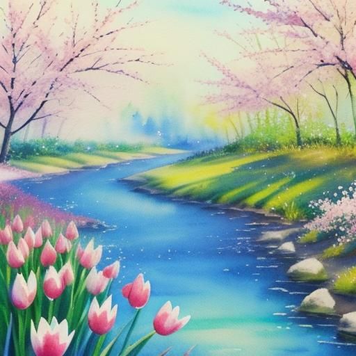 Spring Joy in Watercolor Masterpiece