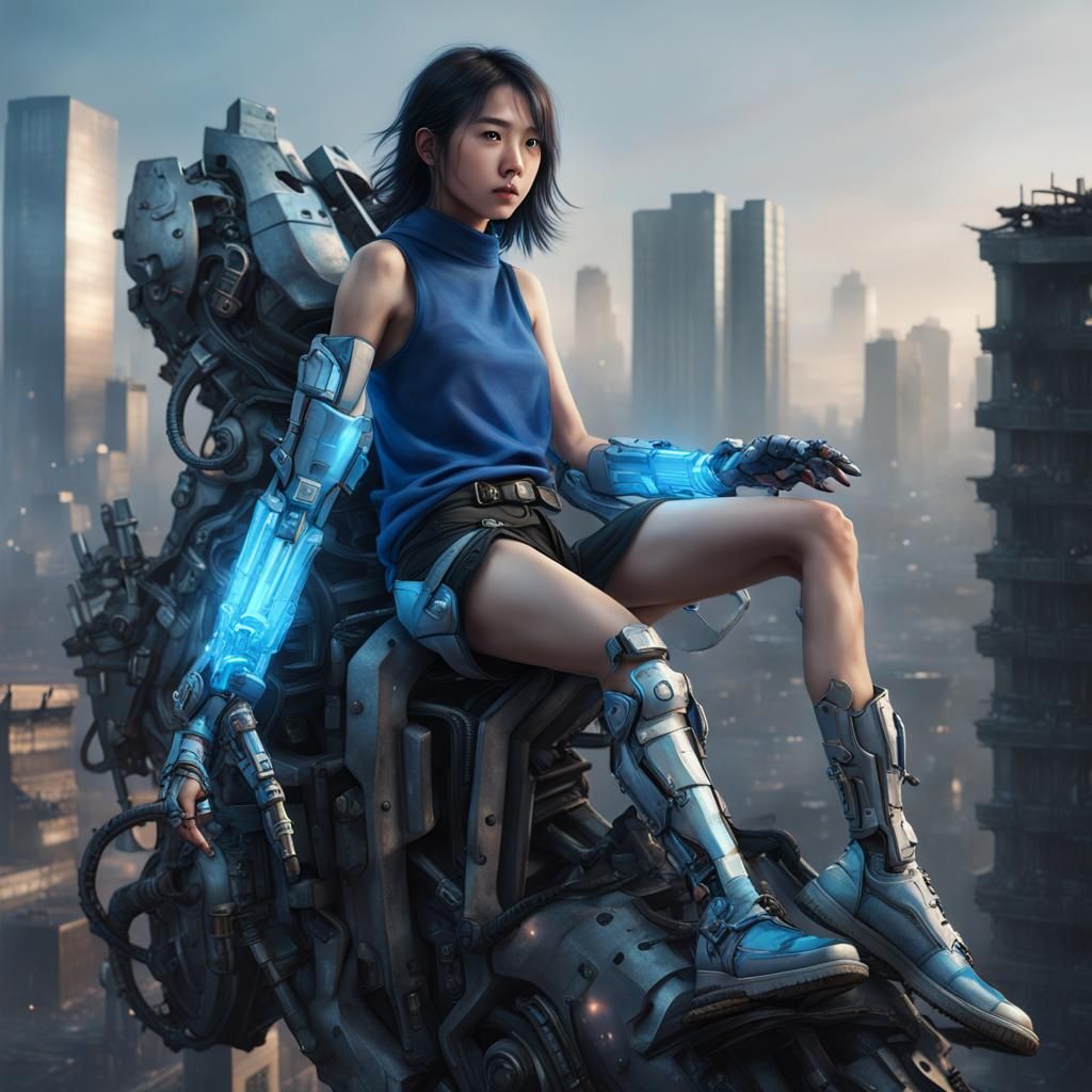 A Girl with Cybernetic Limbs