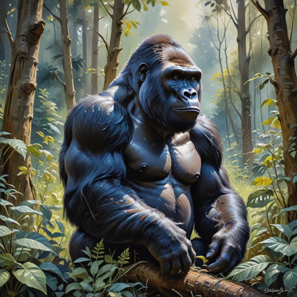 Vibrant Forest Creature in Gouache Style