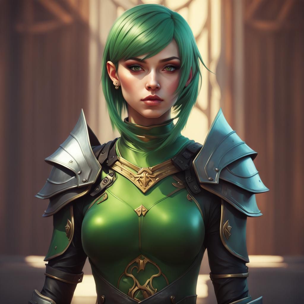 Gothic Female Artificer Portrait in Dark Fantasy Style