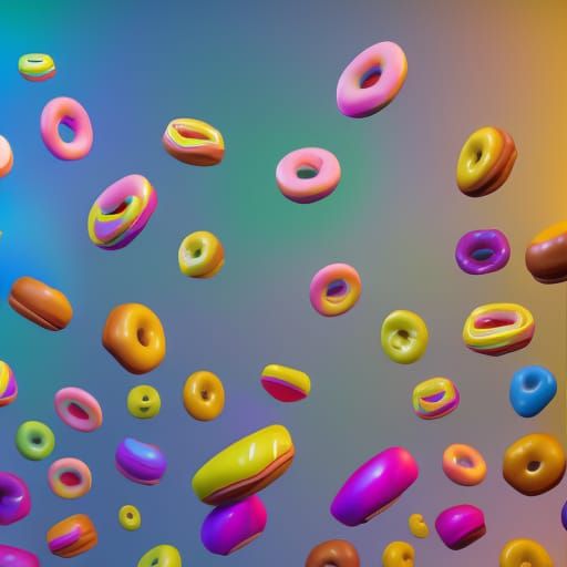 Raining Donuts: Pixar-Style 3D Digital Art