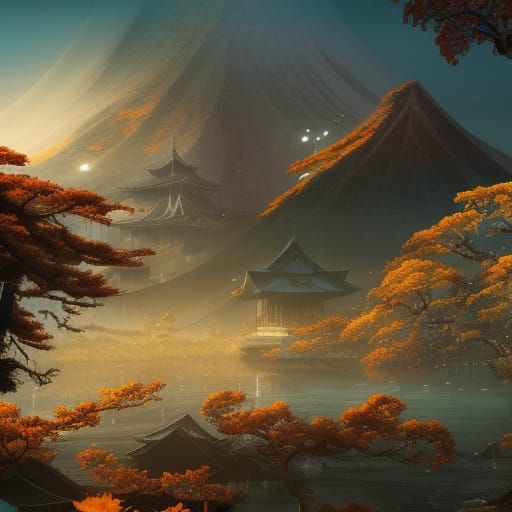 Detailed Matte Painting of Japan in 8K