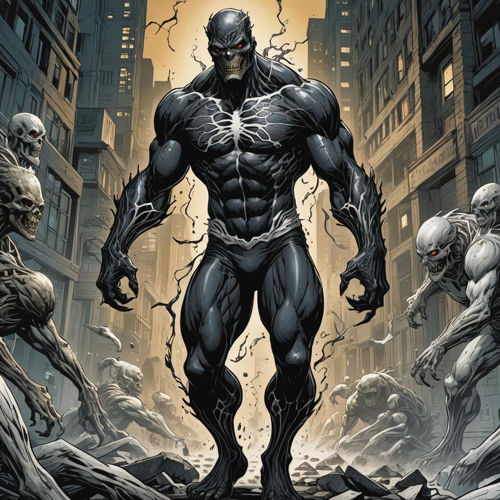 Skinless Monster in Comic Book Style