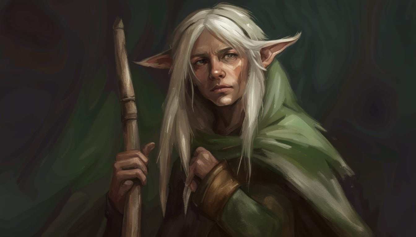 Elven Archer in Detailed Matte Painting Style