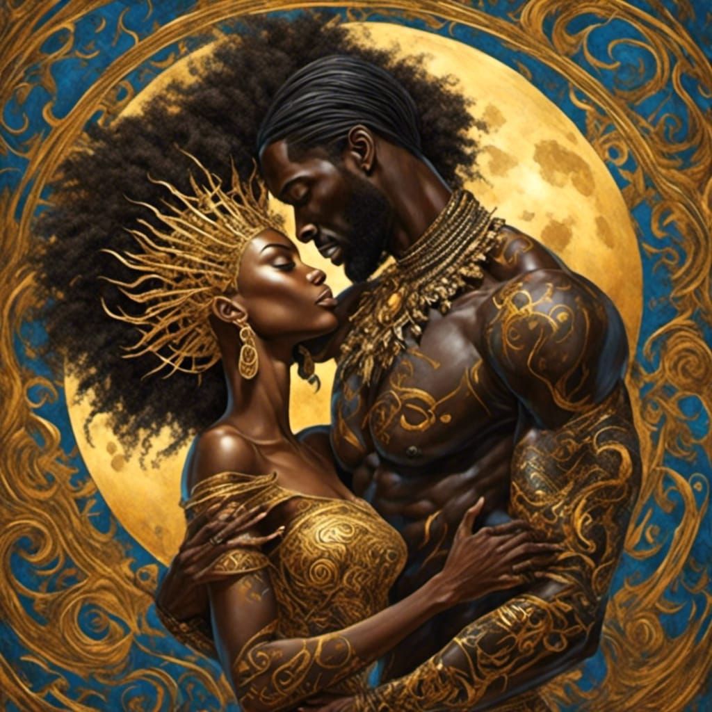 Sun God and Moon Goddess Portrait