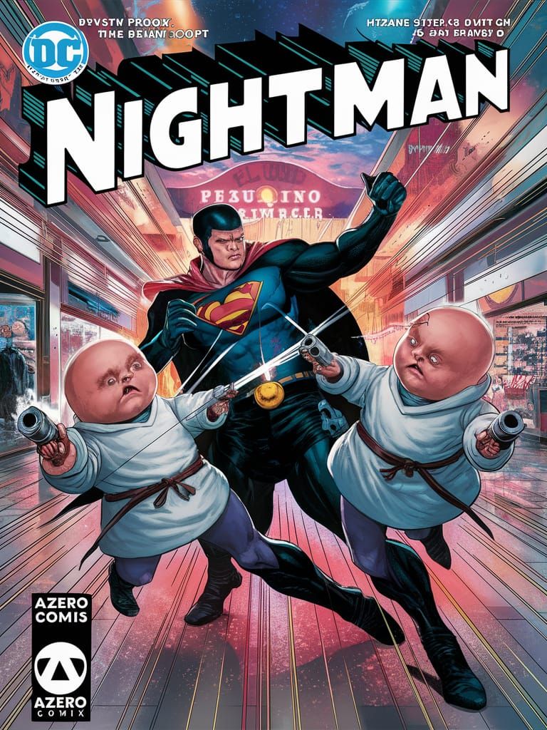 Nightman Comic Book Cover Art in 1970s Style
