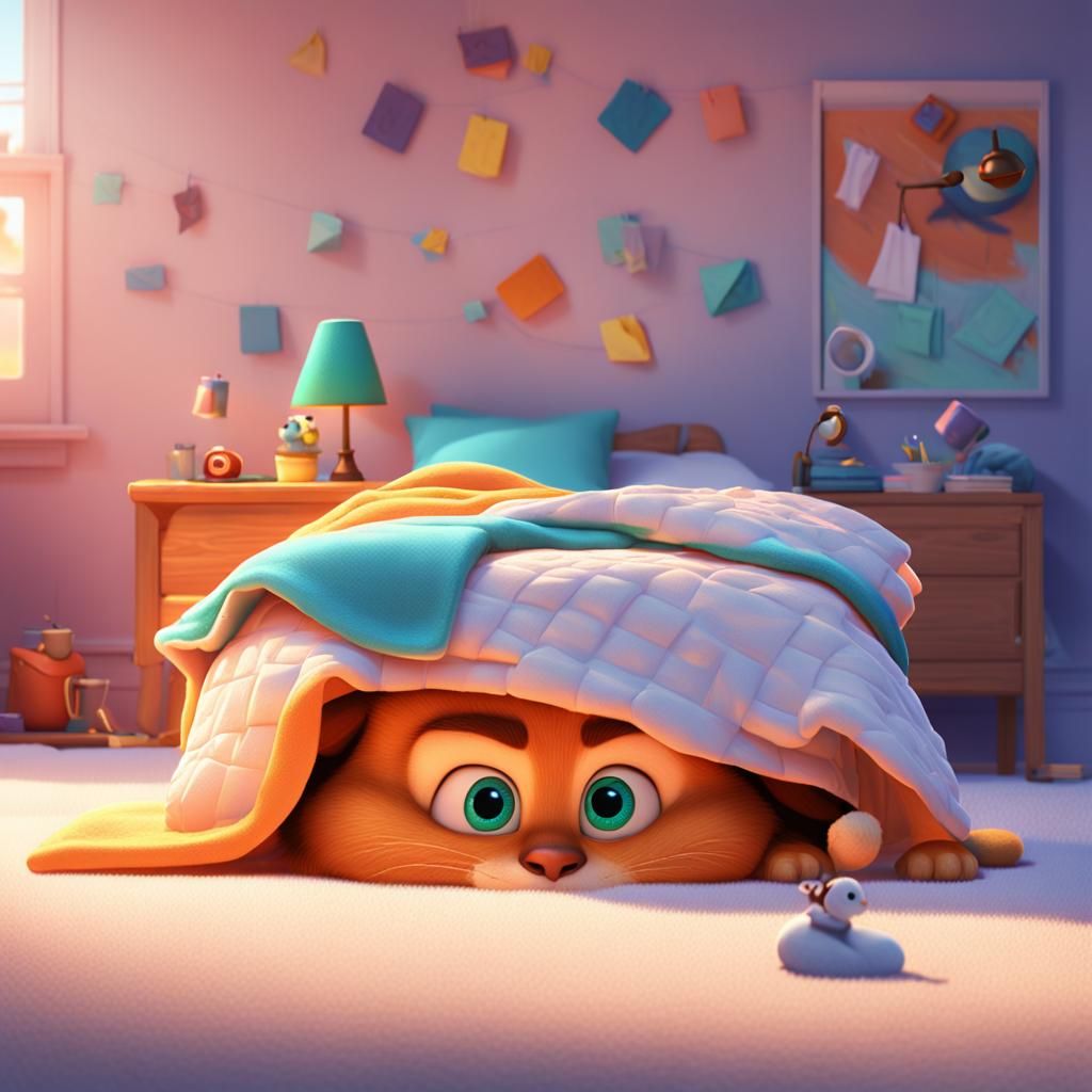 Cozy Scene in Pixar Style 3D Digital Art
