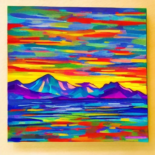 Seattle Sunrise with Space Needle in Abstract Art