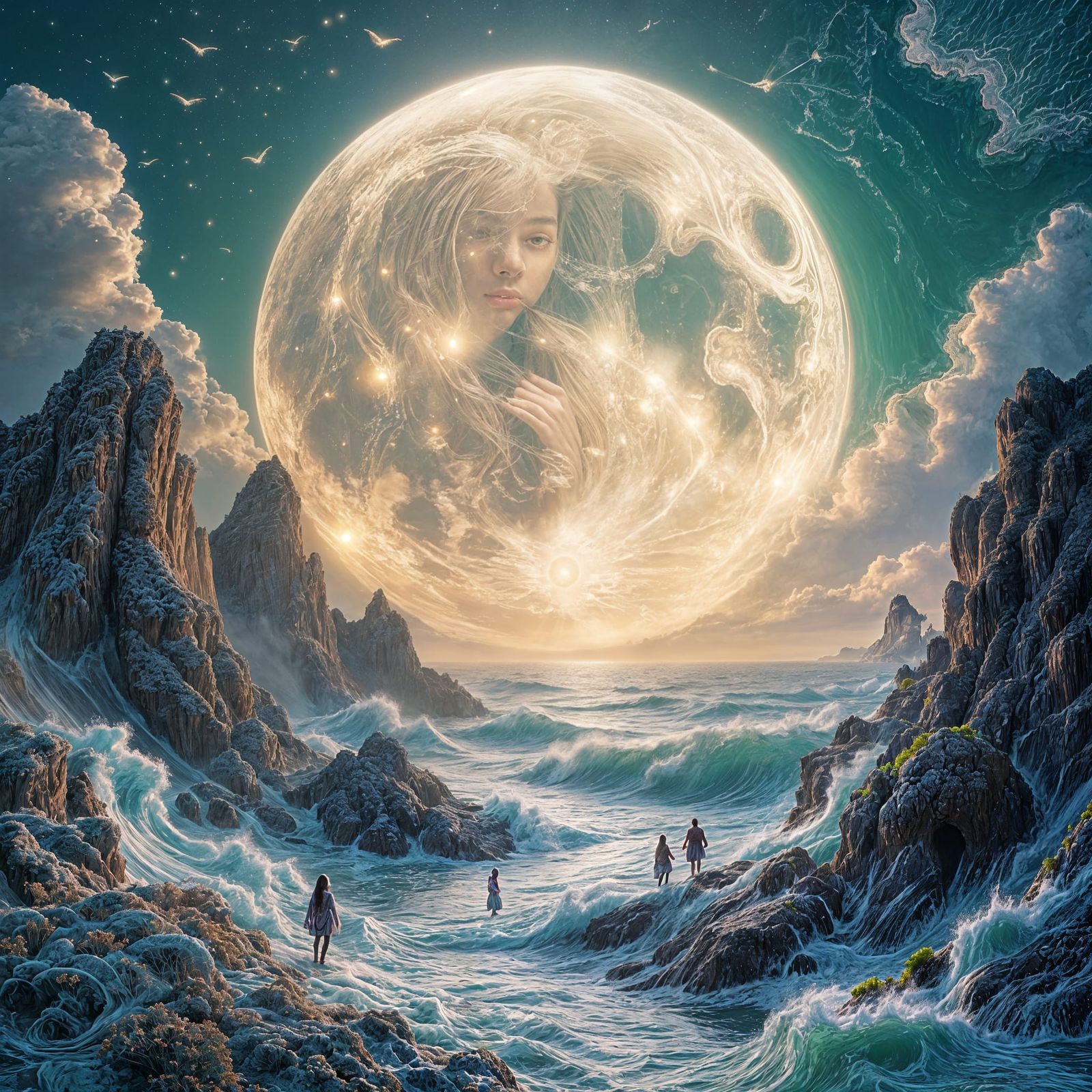 Opalescent Sea Banshee Emerges From Shore