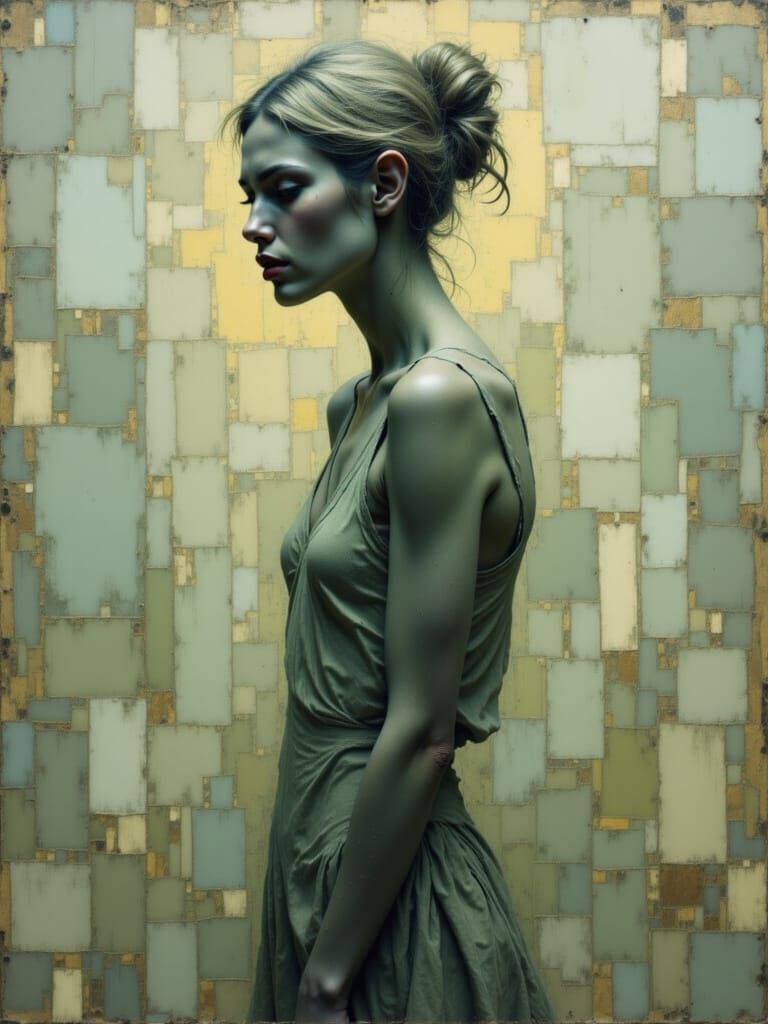 Figure in Thought: Impressionist Oil Painting