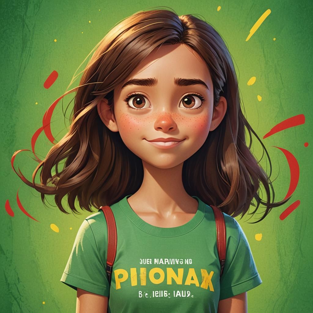 Pixar-Inspired Girl with Expressive Eyes in 3D