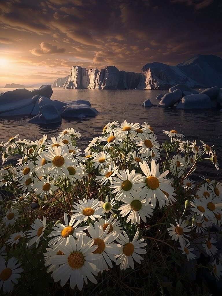 Majestic Mountain Landscape with Golden Sunset