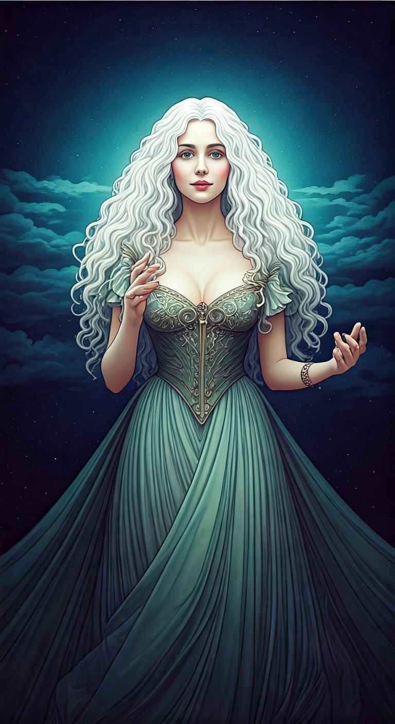 Ethereal Woman in Art Nouveau Style