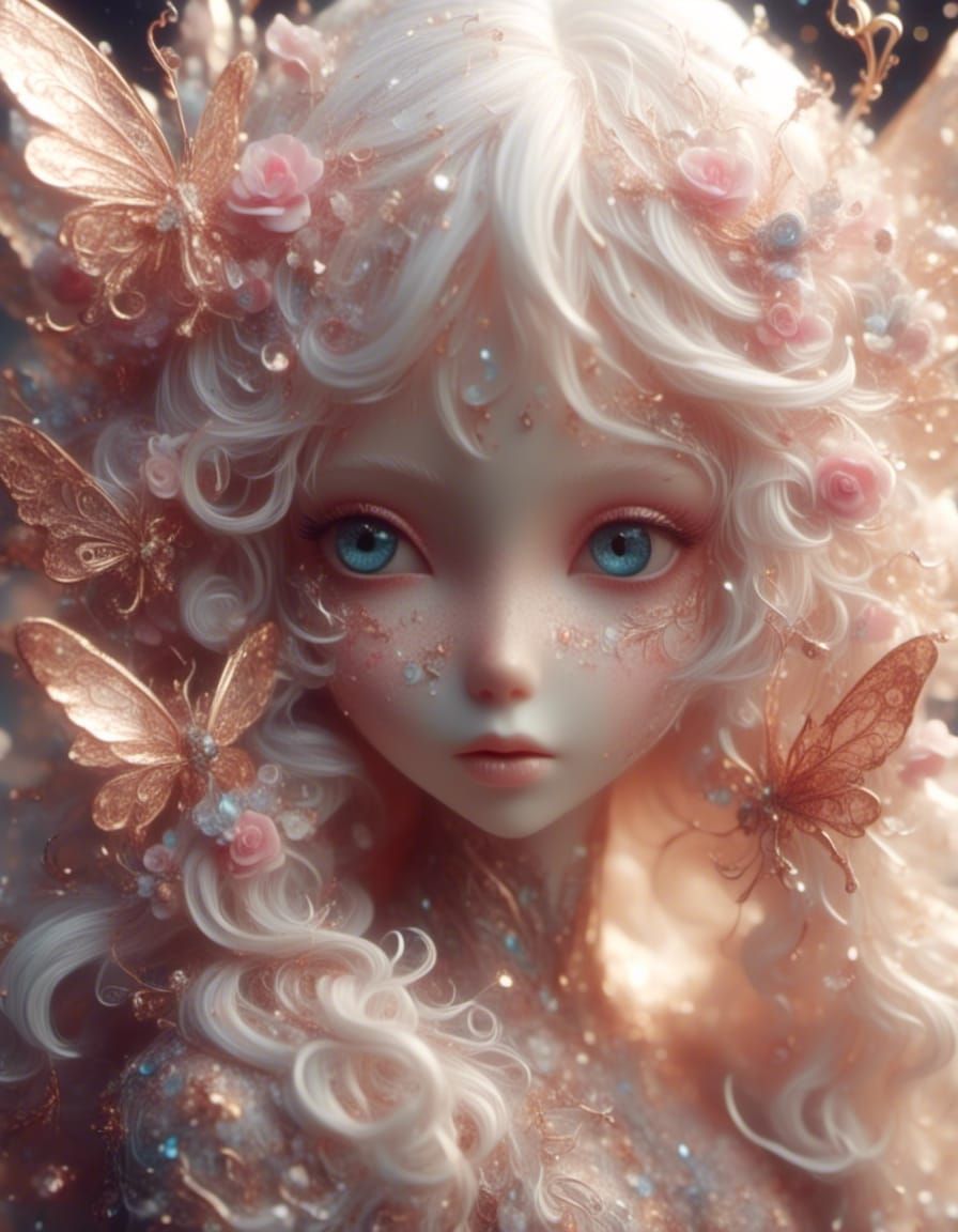 Rose Gold Butterfly Pixie