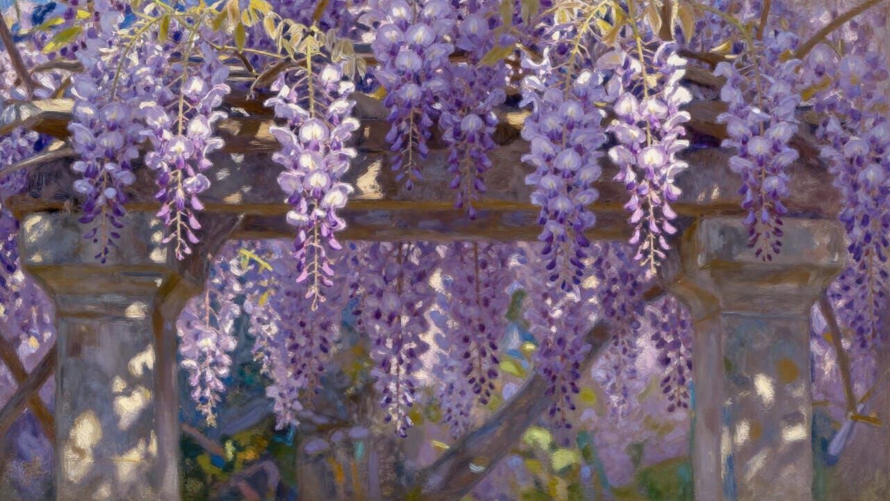 Impressionist Wisteria Archway in Bloom