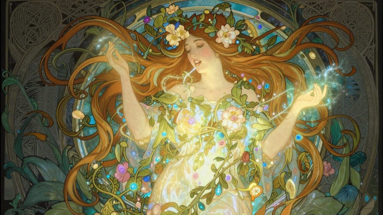 Mother Earth as Radiant Woman Singing Healing Song in Celtic...
