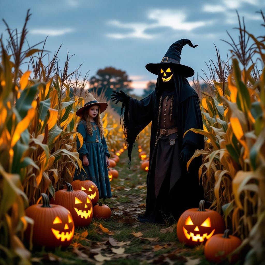 Haunted Harvest Corn Maze With Ghostly Scarecrows