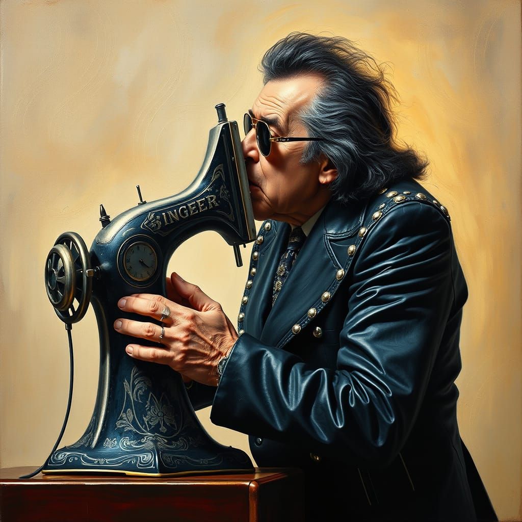 Flamboyant Kissinger Kisses Surreal Sewing Machine