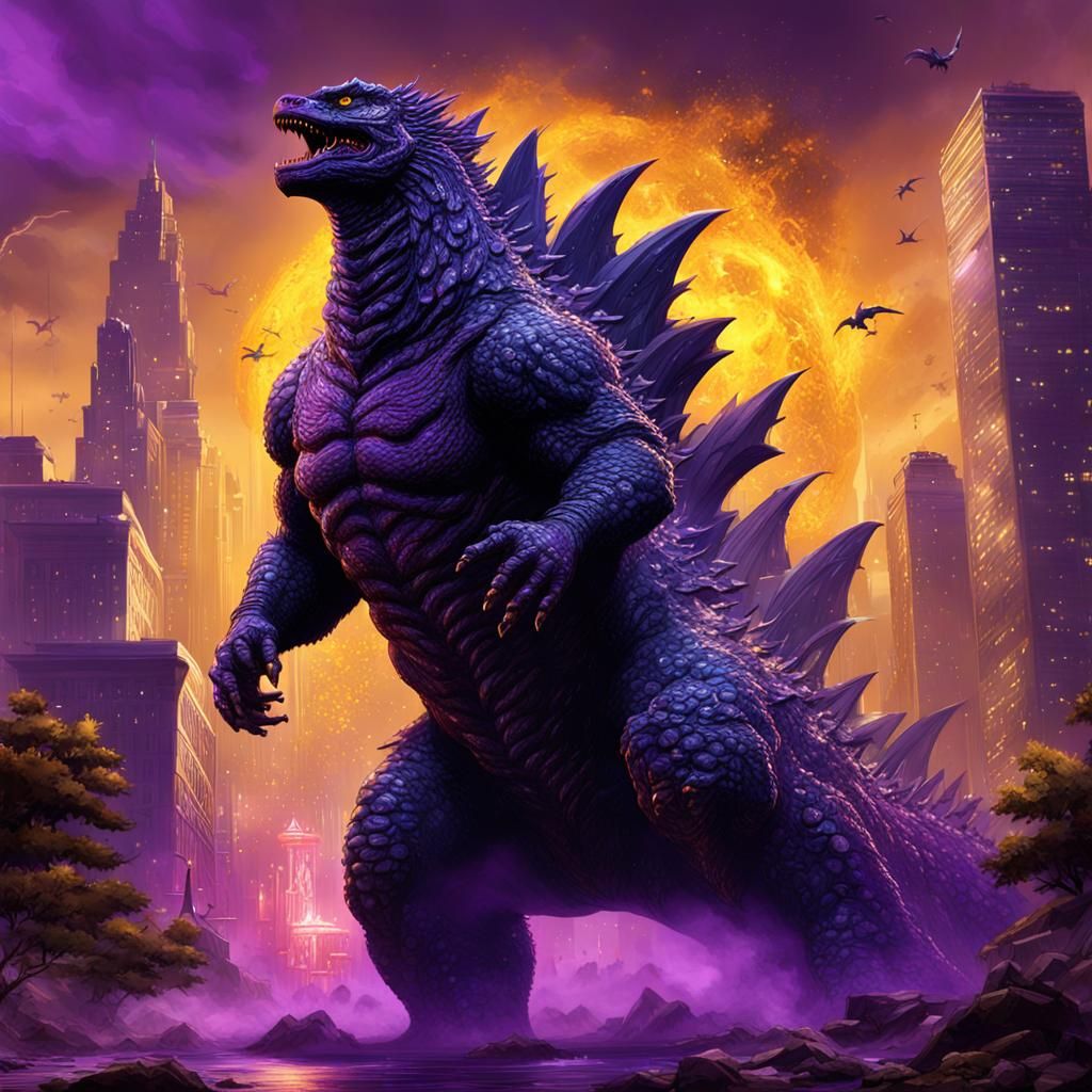 Godzilla Dark Fantasy Concept Art in 8k