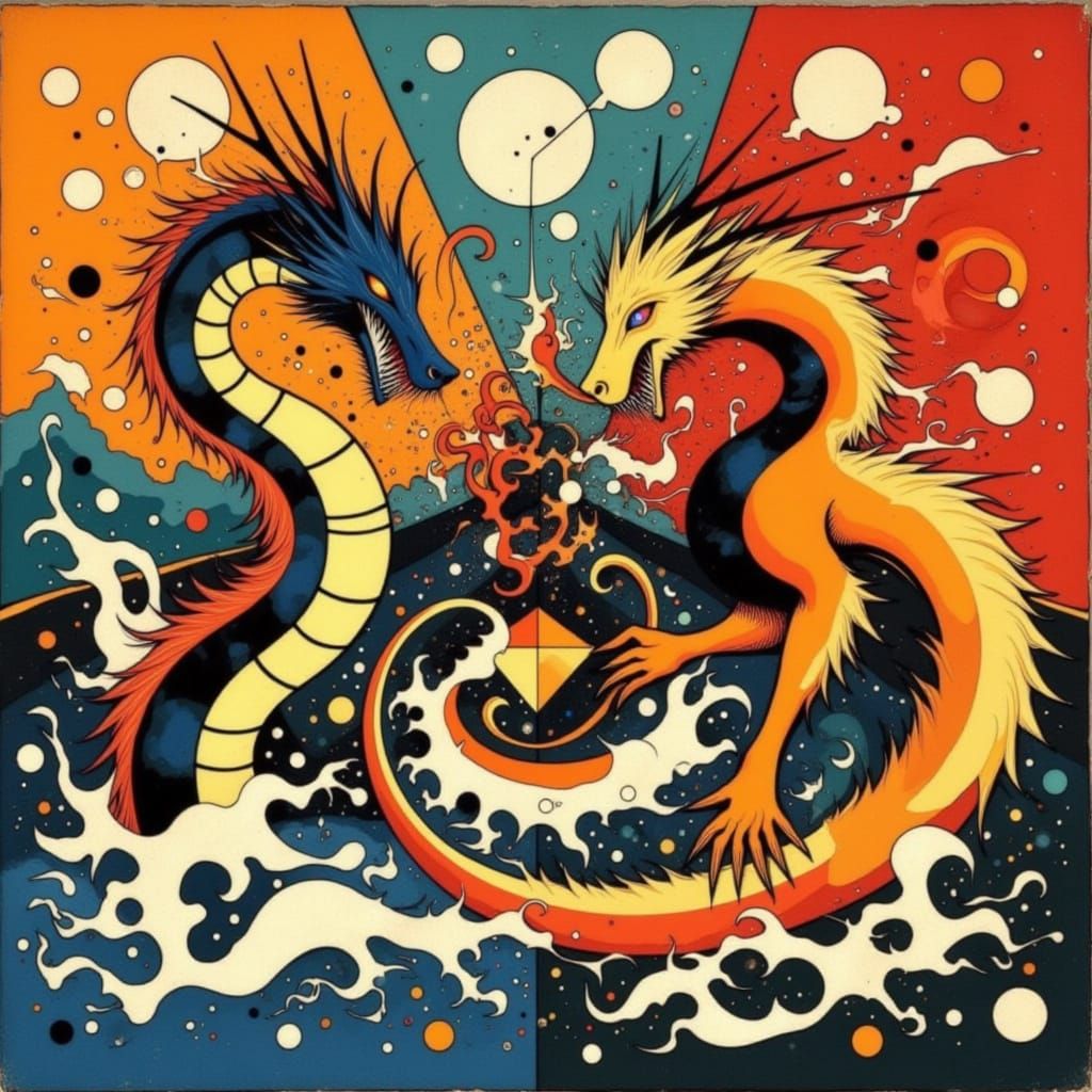 <lora:DRAGON BATTLE:1.0> <lora:Splashtown:1.0> <lora:Coffee Mug Faeries:1.0> <lora:Outer Planar:1.0>