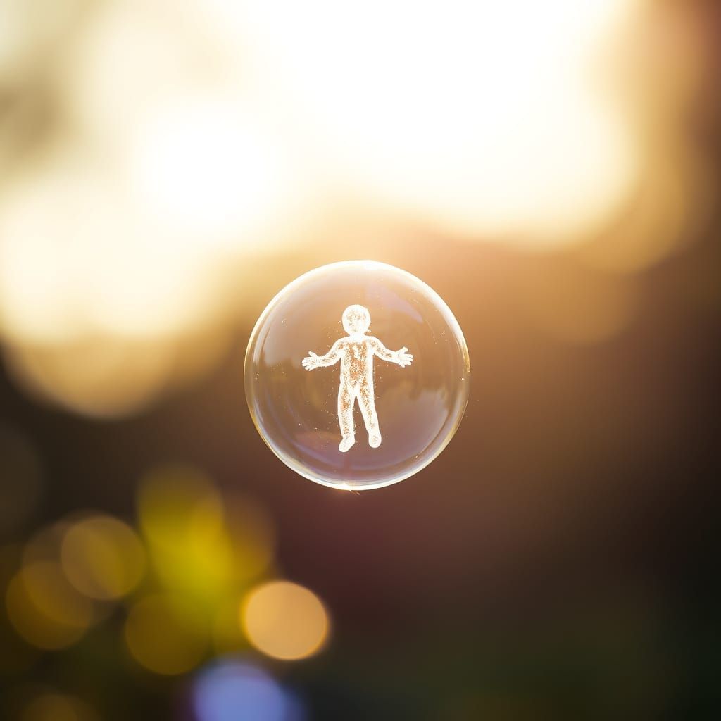 Intricate Soap Bubble Figure in Sunlight