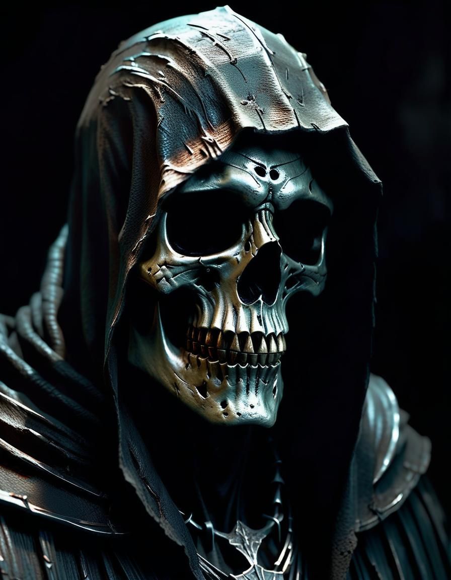 Hyperrealistic Faceless Lich Portrait in Dark Fantasy Style
