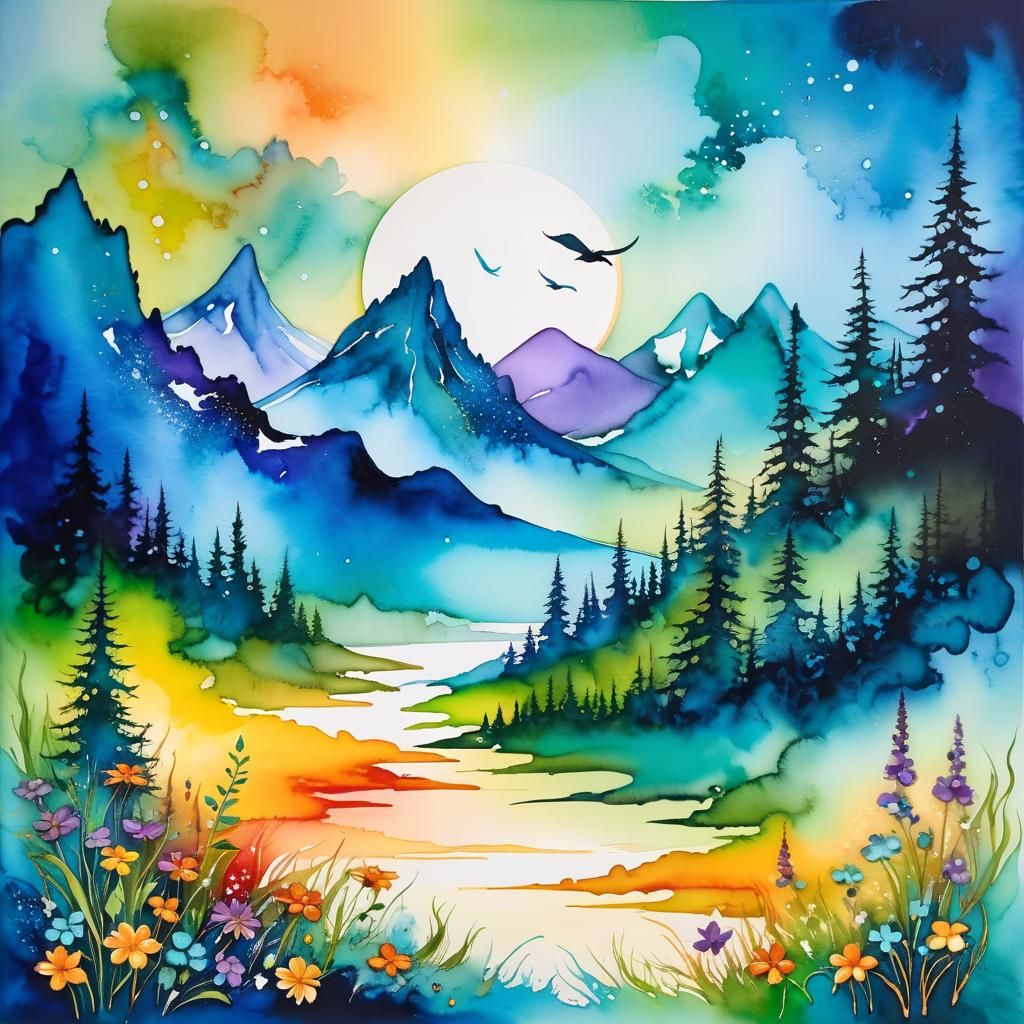 Magical Artwork in Alcohol-Ink Style