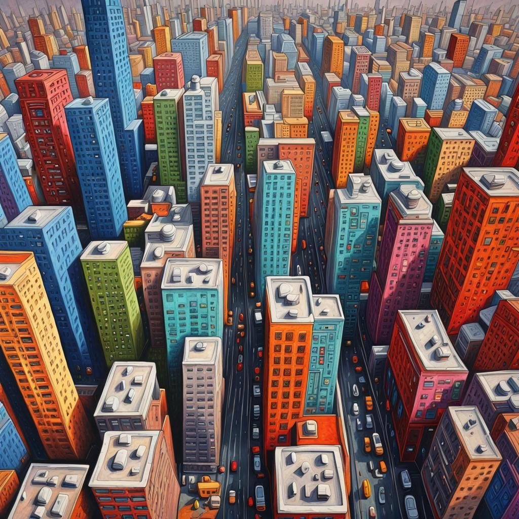 Hyperrealistic Cityscape with Abstract Details