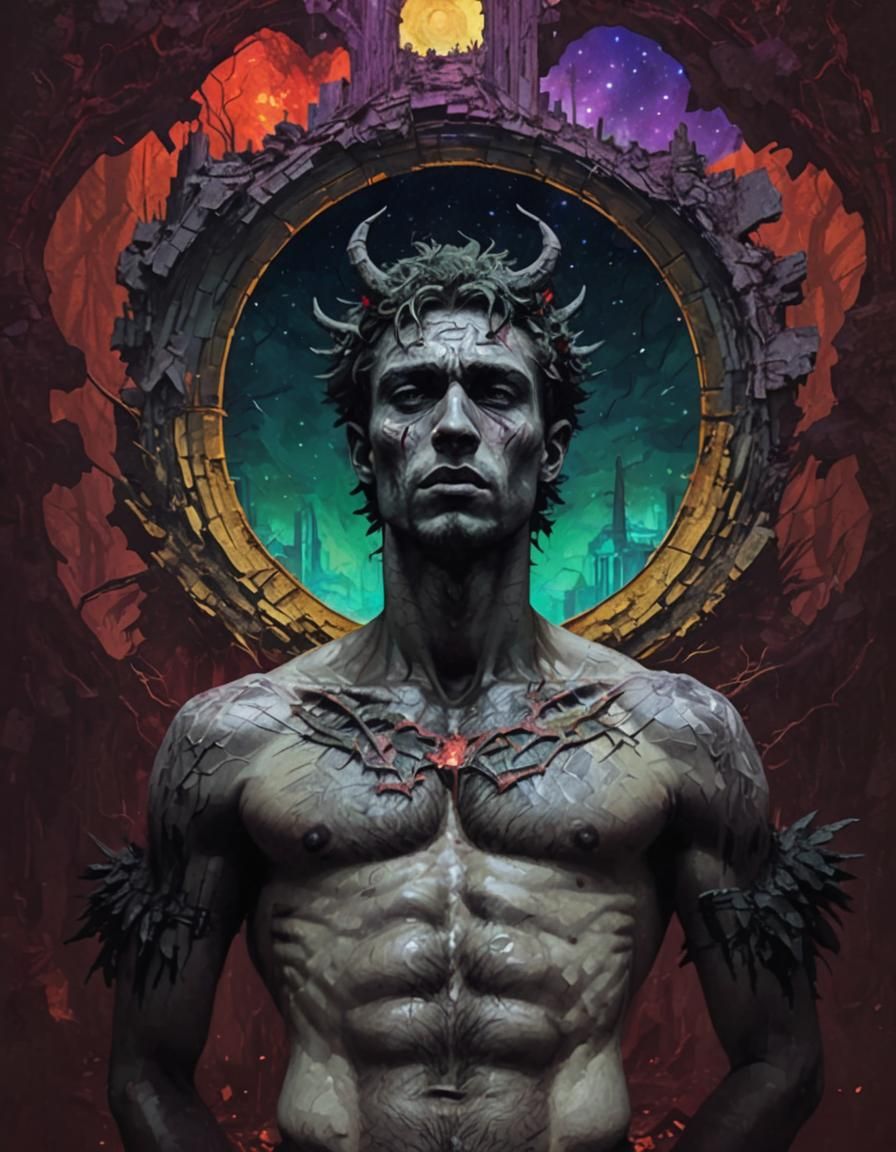 Post-Apocalyptic Deity in Darkwave Surrealism