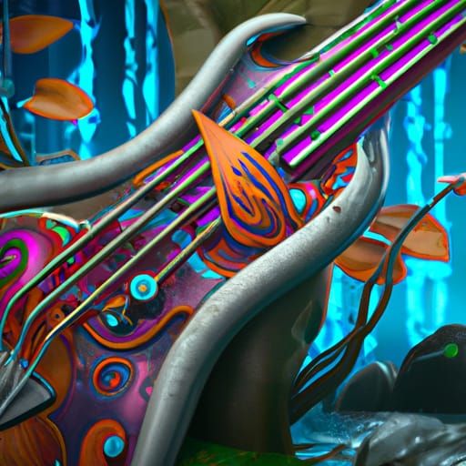 Fantastical String Bass Composition in Deep Color