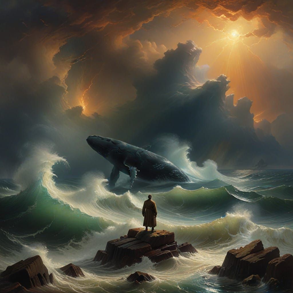 Lone Figure Invites Fate on a Turbulent Sea in a Dramatic, M...