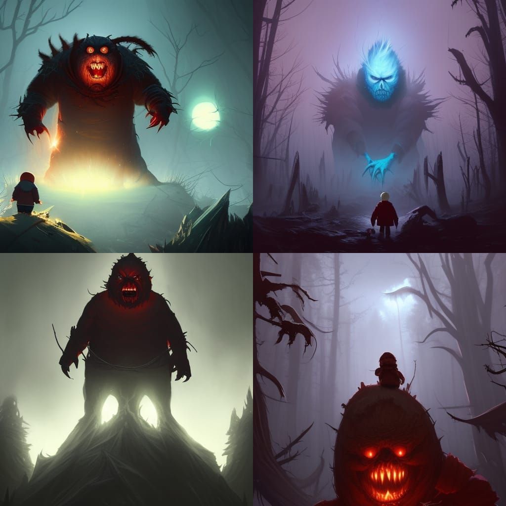 Dark Fantasy Monster in South Park Style