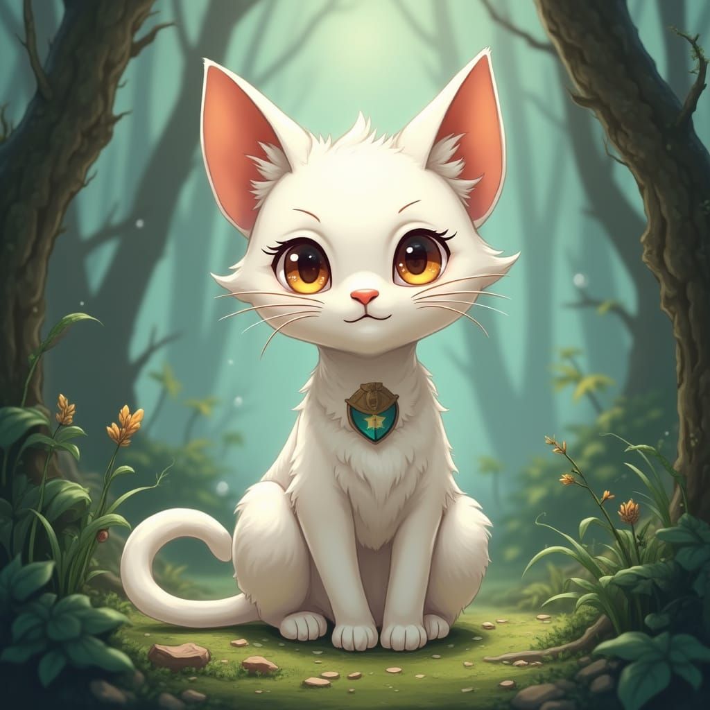 Whimsical Tabaxi Druid Amidst a Misty Swamp